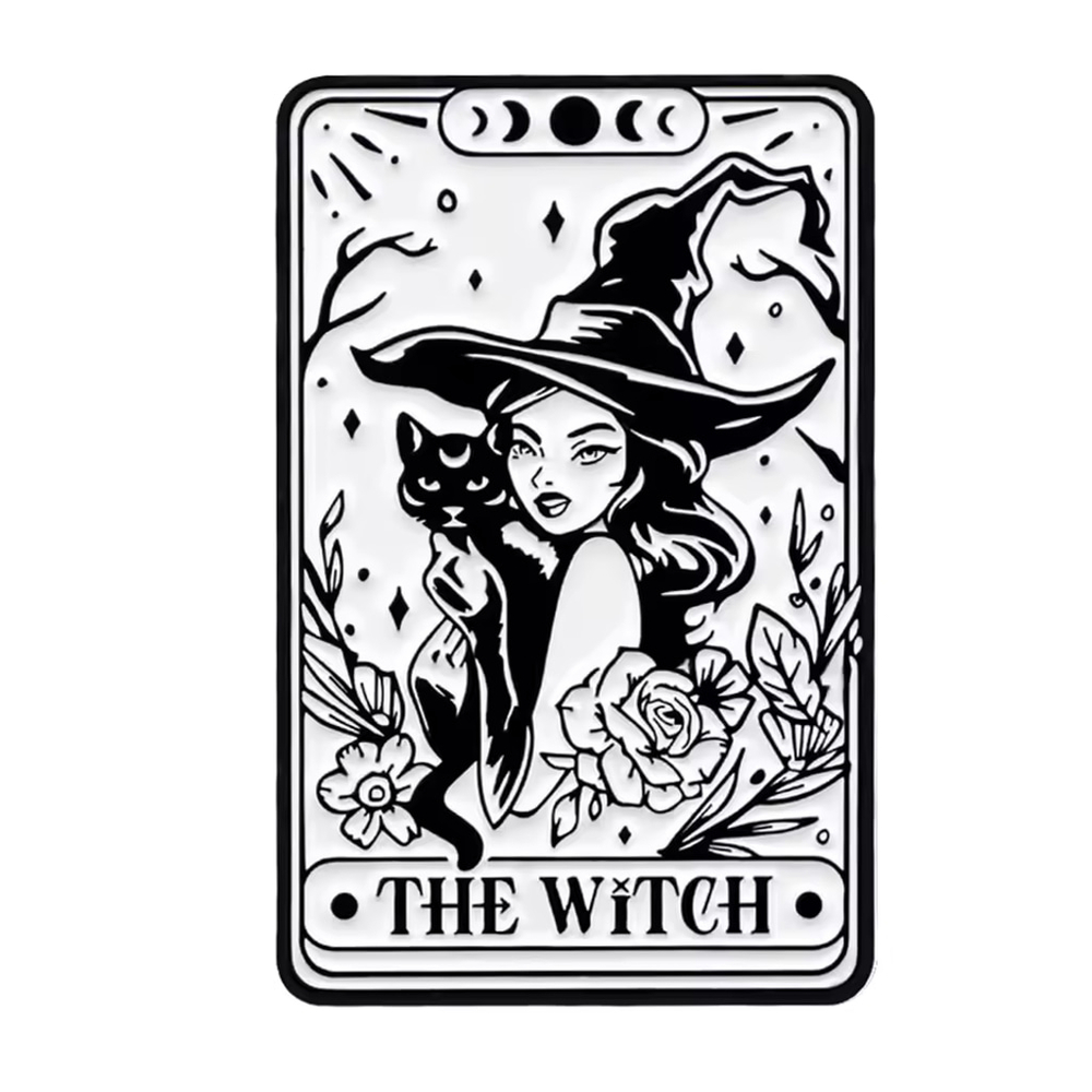 The Witch Tarot Card Enamel Pin – Gothic Occult Witchy Aesthetic